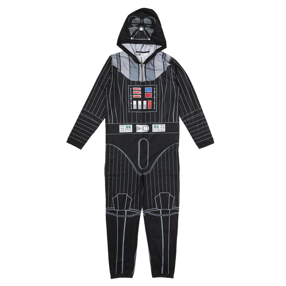 Bioworld Star Wars Darth Vader Union Suit Men's XXL Hooded One-Piece Pajamas 2XL